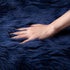 Ashler Fluffy Shaggy Area Rug, Ultra Soft 2 x 3 Feet Sheepskin Fur Rug, Navy Blue, Machine Washable for Bedroom, Living