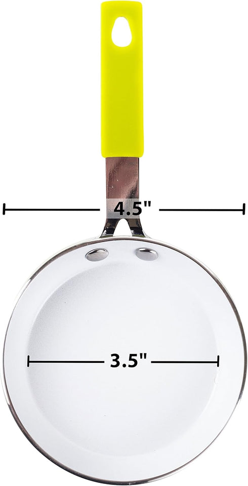 Good Living 3.5" Fast-Heating Aluminum Single-Egg Pan, 1-Pack, Colors Vary