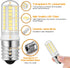 YUIIP 4W E17 LED Bulb Dimmable, Daylight White 6000K, 40W Halogen Replacement for Microwave and Range Hood, 2 Pack
