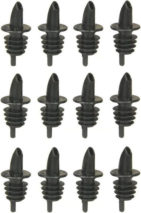 Free Flow Pourers Tablecraft, 2.5 x 1.25 Inch, 12 Count, Black