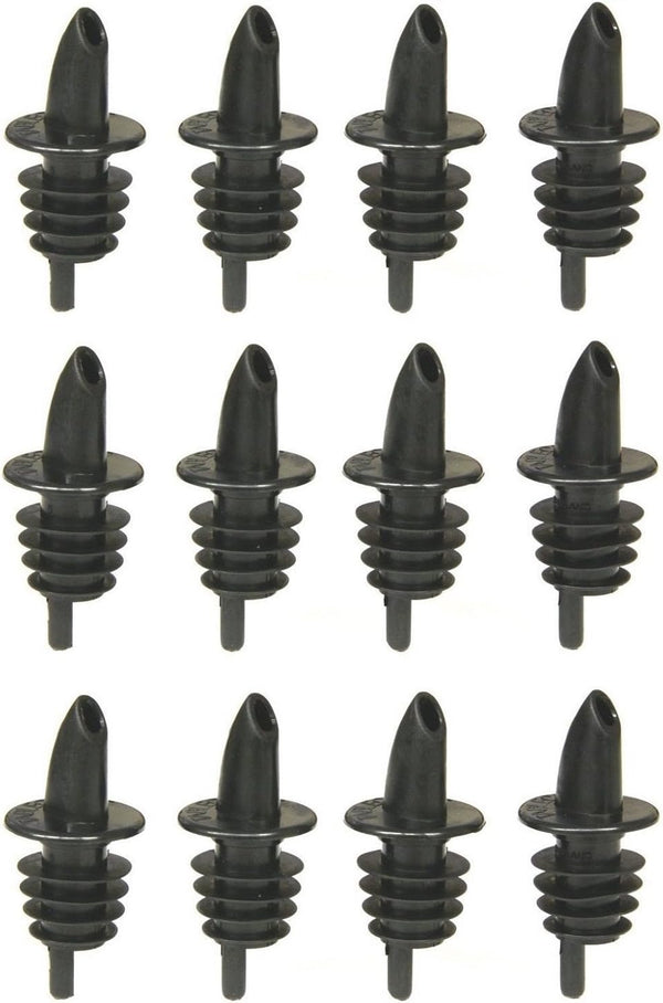Free Flow Pourers Tablecraft, 2.5 x 1.25 Inch, 12 Count, Black