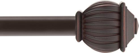 Kenney Beckett Soft Square End Decorative Window Curtain Rod - 28-48" Adjustable Length, Weathered Brown, 1-Pack