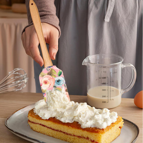 2pcs Cake Cream Spatula, Silicone Cake Scrapers for Kitchen, Reusable Butter Scrapers, Professional Baking Tools