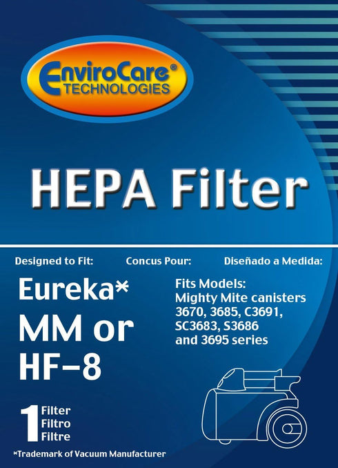 EnviroCare Replacement HEPA Vacuum Cleaner Filter for Eureka Sanitaire HF-8 MM Mighty Mite Pet Lover