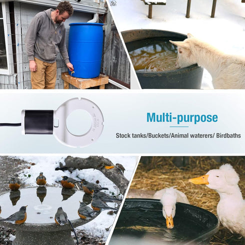 500W Chicken Waterer Heater, Aluminum Utility De-Icer for Farm & Livestock, Non-Conductive and Anti-Rust Heated Chicken