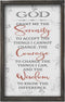 Buecasa Farmhouse God Serenity Prayer Wall Decor Sign, Religious Bible Verse Wall Art with Rustic Solid Wood Frame
