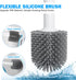 Toilet Plunger and Brush Set, 2-in-1 Heavy Duty Toilet Plunger with Silicone Bowl Brush and Ventilated Holder, White &