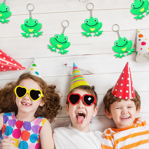 40 Pack Frog Keychains for Birthday Party Bag Fillers, Frog Themed Party Favors, Baby Shower Return Gifts