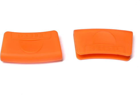 TECHEF - Silicone Pot Holders/Pinch Grips/Oven Mitts - Orange, Set of 2, Made in Korea