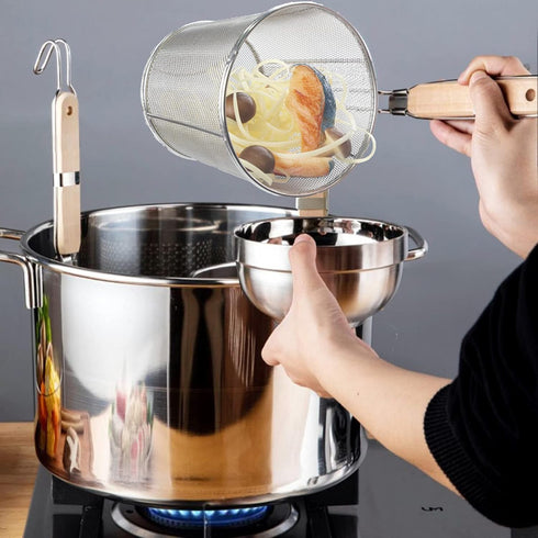 Skimmer (5.51Inch/14cm) Tenta Kitchen Miracle Noodle Angel Hair Pasta Noodle Blanching Basket, Barilla Thin Spaghetti