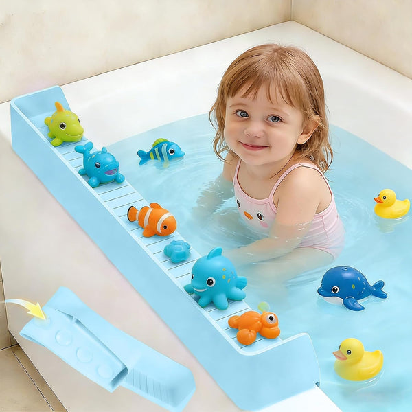 TYASDBA Bathtub Splash Guard for tub Kids& Bath Shelf for Kids Toddler Bath