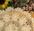 Damanni Beige Handmade Crochet Lace Tablecloth Doilies, Round, 16 Inch, 2PCS
