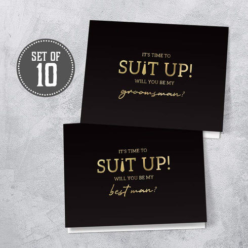 Hat Acrobat Groomsman Proposal Cards, 8 Will You Be My Groomsman and 2 Best Man Cards with Envelopes, Set of 10