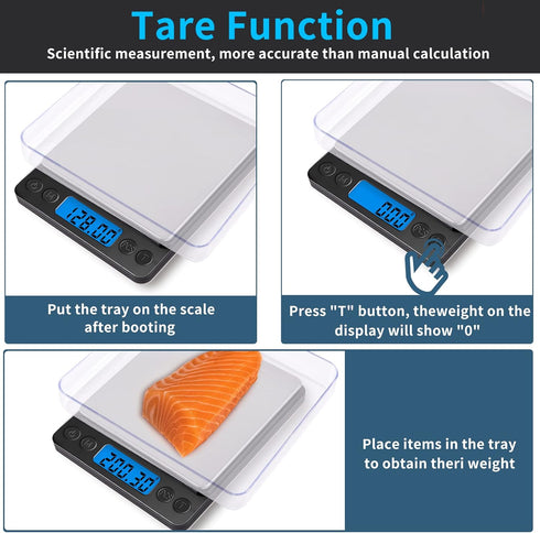 MEIYA Small Digital Gram Scale 1000g by 0.01g, High Accuracy Kitchen Scale for Cooking, Baking, USB Charging