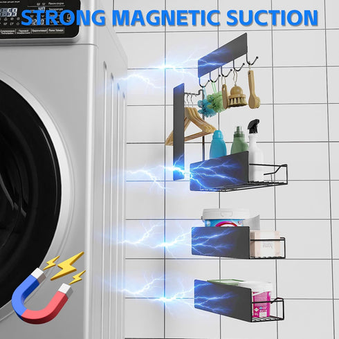 FancyMule 5 Pack Magnetic Spice Rack for Refrigerator, Magnetic Fridge Organizer Shelves, Strong Magnetic Hold, No