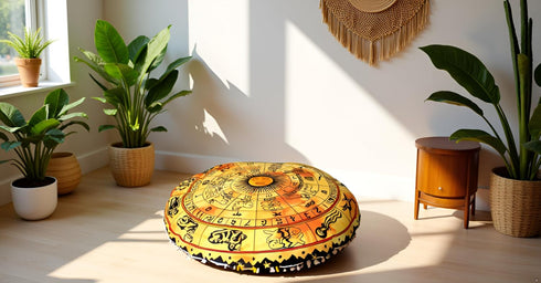 32 Inch ICC Large Round seat Floor Cushion Chair Ottoman Cover Pouf Pillow Meditation Floor Cushions for Adults Seating