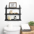 3 Mkono Floating Wall Shelves Tier Rustic Hanging Shelf with Metal Bracket Wall Mount Wood Storage Display Shelves