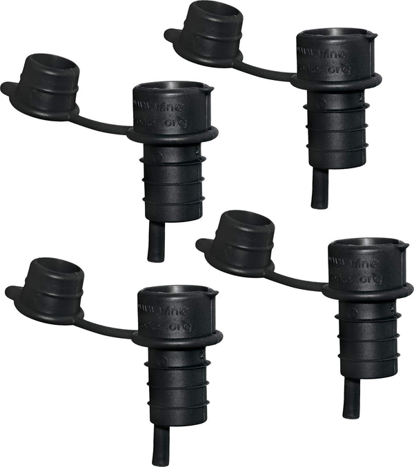 Haley's Corker Black 5-in-1 Wine Aerator, Stopper, Pourer, Filter, and Re-Corker - 4-Pack