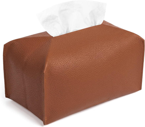 JTYKUYR Tissue Box Holder Rectangular Modern PU Leather Facial Tissue for Bathroom, Kitchen,