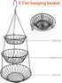 3 Tier Hanging Basket with Sturdy Metal Chain Hooks, Heavy Duty Wire Organizer for Kitchen Storage