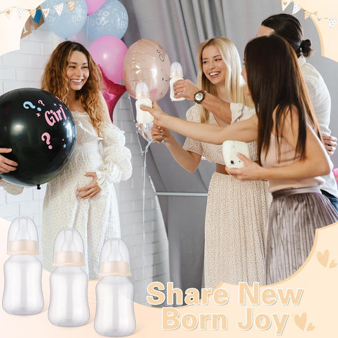 48 Sets SiliFine Pcs Baby Shower Favors Party Bottle Chug Game Mini Bottles Gift for Gender Reveal Birthday Party