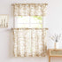 Treatmentex Leaf Valance Window Curtain, Kitchen Basement Bedroom, 52" W x 15" L, Taupe and White 1 Panel