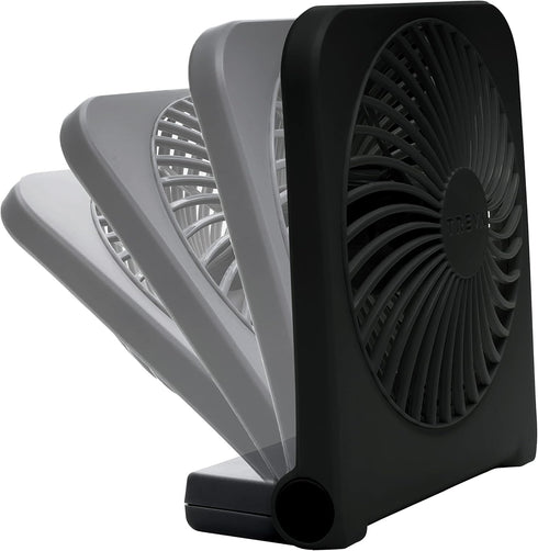 Treva 5-Inch USB And Battery Powered Desk Fan With Two Cooling Speeds And Adjustable Tilt Small Fan USB Fan Cubicle Accessories Durable and Long Lasting (Black) by Treva