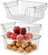 Stackable Wire Metal Baskets, Sturdy Cabinet Organizer for Home, Bathroom, Kitchen, Chrome, 3 Packs