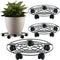 3 Packs 13.5" Metal Plant Caddy with Wheels Large Wrought Iron Metal