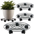 3 Packs 13.5" Metal Plant Caddy with Wheels Large Wrought Iron Metal