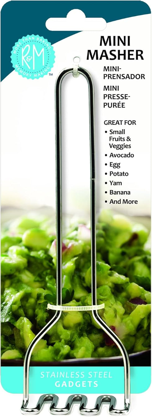 R&M Mini Potato Masher, Mini Egg Masher, Avocado Masher, 6 Inches Stainless Steel