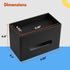 Rectangular Leather Tissue Box Cover with Storage Tray, Black Facial Tissue Holder for Bathroom, Office, Night Stand