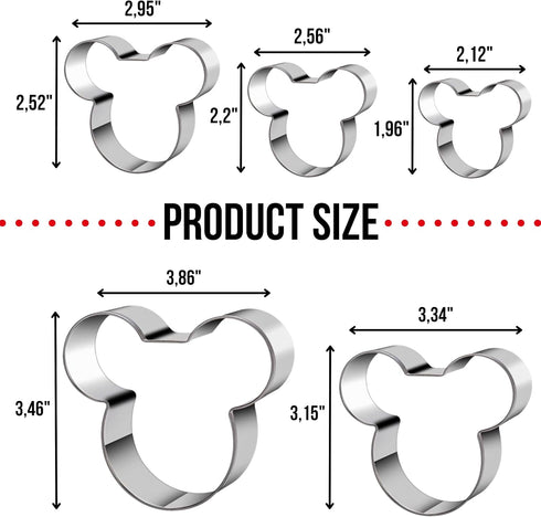 Pack of 5 Mouse Cookie Cutters – Stainless Steel Mouse Shaped Cutters in Different Sizes for Kids Boys Girls Fruit Cutters Vegetable Cutters for Baking Bento Box Bakeware for Holiday Birthday Party by Killer's Instinct Outdoors