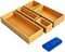 Secura Kitchen Drawer Utensil Organizer Box Set, 5 Pack Bamboo Holder for Cutlery, Makeup, Silverware, Jewelry