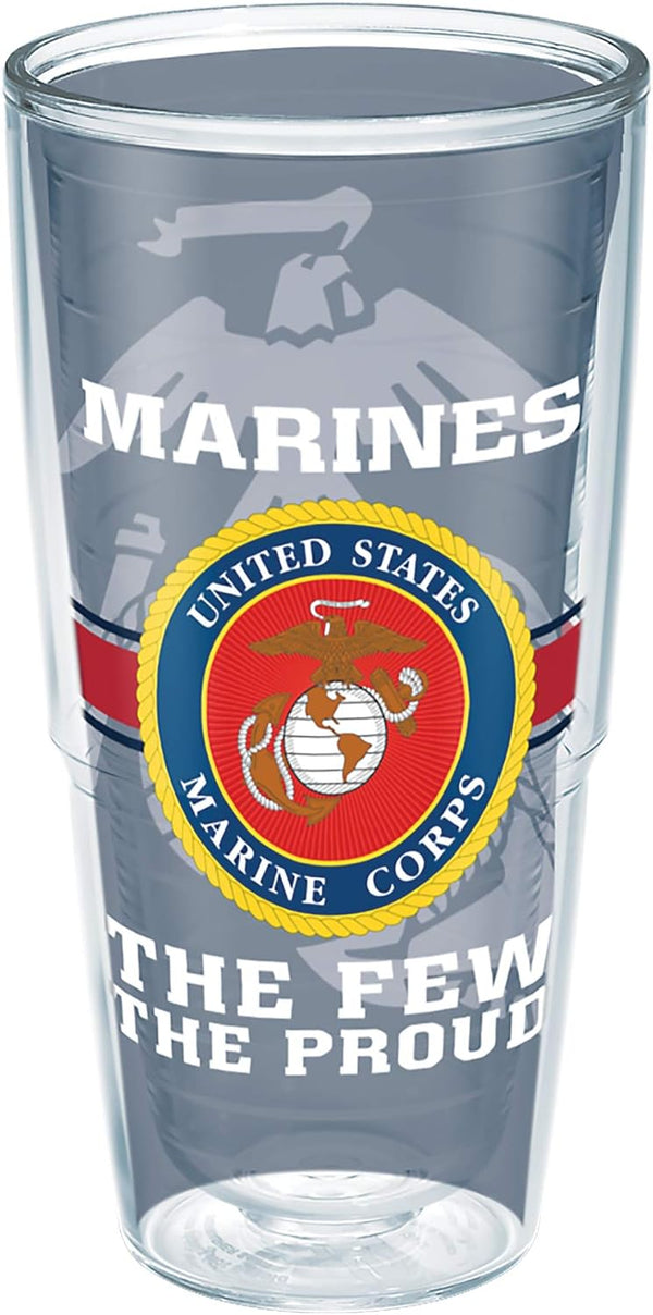 Tervis 24oz Marines Double Walled Insulated Tumbler Travel Cup - No Lid, Made in USA, Keeps Drinks Cold & Hot, Pride