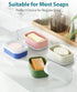 Quatish Compact Leakproof Travel Soap Case, Silicone Soap Box with Draining Layer, Enhanced Soap Container, Suitable