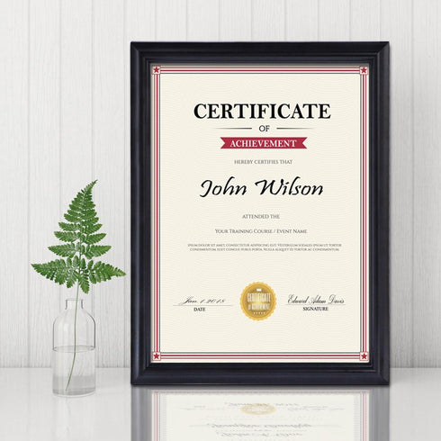 PETAFLOP 8.5x11 Certificate Frame, Black Picture Diploma Document Frames, 4 Pack for Wall or Tabletop Display