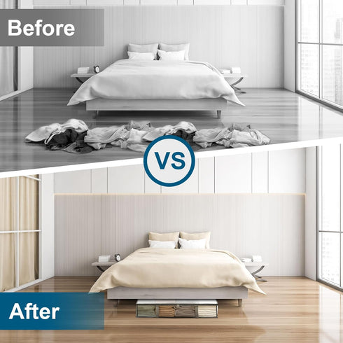LANDNEOO 2 Pack Under Bed Storage Containers, Humid-Proof Plastic Bins for Clothes and Blanket Storage