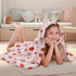 JOPJOLIW 30" 50", Cozy Strawberry Hooded Towel for Kids,Cute Pink Hooded Blanket for Toddlers X Warm Wearable Bath