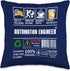 Automation Engineer Label Skills Solving Coffee Whiskey, Throw Pillow, Multicolor, 16x16
