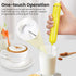 Handheld Electric Milk Frother, Battery Operated Foam Maker and Mixer for Drinks (Yellow)