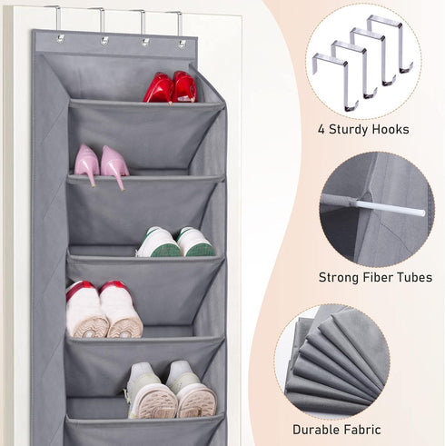 8 Closet 20 KEETDY Over The Door Organizer with Deep Pockets, Hanging Rack for Hanger Fits Pairs, Shoe Holder