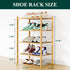 4 Closet, Smiry Shoe Rack, Tier Small Bamboo Shoe Organizer, Stackable Free Standing Wooden Shoe Storage Shelf