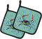 Caroline's Treasures 8462PTHD Crab Pair of Pot Holders, Kitchen Heat Resistant, 7 1/2 x 7 1/2