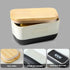 Countertop, 6 3.5 2.7) HVH Ceramic Butter Dish with Lid for Airtight Butter Keeper with Wooden Lid, Butter Holder