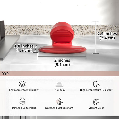 Silicone Pot Holders, YYP Silicone Heat Resistant Pot Holders, Oven Mini Mitts, Cooking Pinch Grips for Kitchen(No More Burning Your Fingers!)- Set of 3, Red by YYP