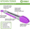 Small Kitchen Tongs - 7 Inch Mini Silicone Appetizers Tongs, Set of 3 (Purple)