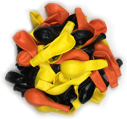 Yellow Black Orange Balloons, 100 Pack 12 inch Latex Balloons for Birthday Wedding Baby Shower Party Decoration