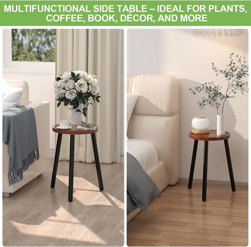 Vecxoty 2-Pack 16.7" Wood Plant Stands Indoor, Tall Plant Stand Outdoor Mid-Century Plant Stool, Single Plant Table