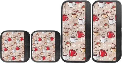 Coffee Design Fridge Door Handle Covers 4PCS, Protect Your Microwave Oven Refrigerator Dishwasher Door Handles, Kitchen Decoration, Anti-Skid